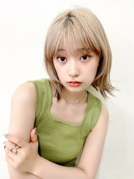デイ(day) 佐賀美容室 ミルクティーベージュボブ