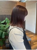 透明感ブラウン/外ハネ/ミディアムボブ