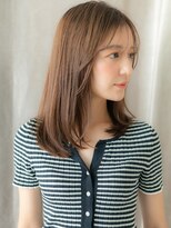 カバーヘア ブリス 戸田公園西口店(COVER HAIR bliss) コーラルベージュブリーチなしミディアムレイヤーX戸田公園30代
