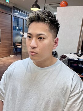 メンズ レオ 南森町店(men's LEO) 短髪!!アップバング×ハイライト、メッシュスタイル!!