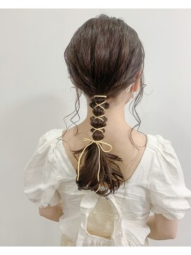 ルプラ カルム(le-pla Calme) 紐アレンジ×ラベンダーブラウン/編みおろし 20代30代40代
