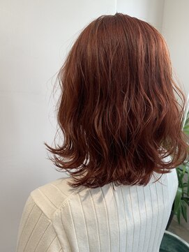 リアン(Lien) Lien☆カッパーオレンジ×セミウェットウェーブ×小顔ボブ