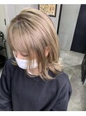 ブロンドベージュ　くすみベージュ シャドウルーツ ミルクティー