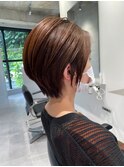 切りっぱなしボブ/美髪/ピンクブラウン[佐賀駅]