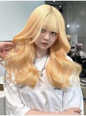 【ペールオレンジ】ブリーチデザインカラー