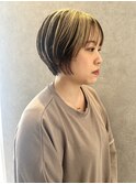 福井　大和田　ショートヘア　デザインカラー　丸みショート