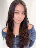 ハイライトカラーミルクティーベージュレイヤーカット