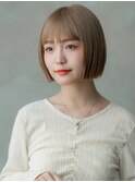 大人かわいい/20代30代/バングカット/ハイトーンボブ