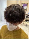 マッシュショートニュアンスパーマ30代40代50代白髪染めカラー