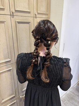 コル(CoL) ツイン編み下ろし お呼ばれアレンジ