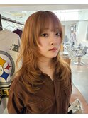 顔周りレイヤー ロングレイヤー レイヤーカット 前髪あり