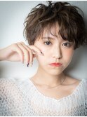 グレーベージュアッシュ抜け感フェザーショートu上尾30代40代
