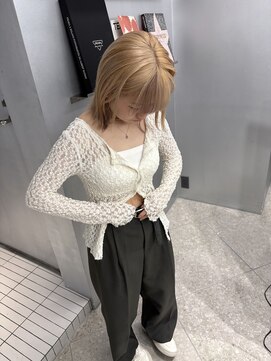 ペレ 梅田(PELE) ホワイトグレージュ/デジタルパーマ/チェリーブラウン/梅田