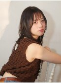 シースルーバング/セミロング/顔周りレイヤー/透明感カラー/夏
