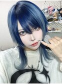 アイドル中性ウルフホワイトブルーデザインカラー