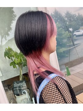 ディプティック ヘアー チェンジ ミュージアム(diptych Hair Change Museum) ウルフスタイル/インナーピンク/ケアブリーチ/滋賀/南草津
