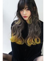 トルネード(TORNADO)&nbsp;イエロー エッジライン 裾カラー グレージュ グラデーション