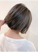 丸みショートボブハイライトカラーkchiara福岡川野直人