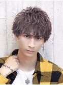 流行グランジウェーブ束感マッシュ・モテ髪・ミルクティーカラー