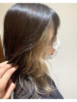 美容室 メザミー MESAMIES セクションカラーゆるふわ愛されインナーカラーグレージュ