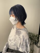 トレス(TRESS)&nbsp;ウルフボブ　ブルーカラー　ブリーチカラー