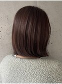 ボブ×ピンクブラウン×艶髪