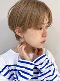 マッシュショート　前髪長めショート　丸み　ショートカット