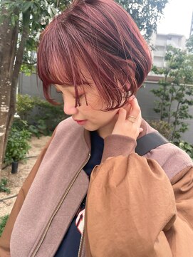 コハク(COHAKU) 巻いても可愛いミニBOBとピンクブラウンカラー