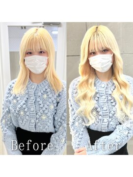 あるじゃんすー 心斎橋店 ホワイトブロンド#シールエクステ#韓国#ふんわりカール#心斎橋