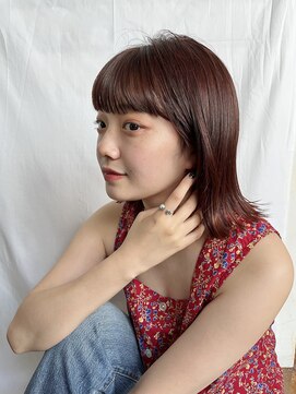 ラレイ(Lalei) ぷつっとボブ／切りっぱなしボブ／ピンクチョコレート