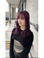 シェルハ(SHELHA)&nbsp;カシスピンク/ブリーチ/韓国/外ハネ/波巻きくびれ