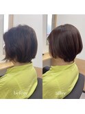 縮毛矯正+髪質改善トリートメント+カット（リタッチ可）