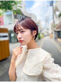 まるみショート/前髪カット/美髪/ピンクベージュ[池袋駅]