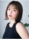 ◯薄めバング短めバングフェイスレイヤーカット切りっぱなしボブ