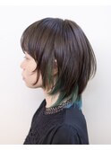 インナーカラー/ターコイズ/ウルフ/フェイスレイヤー/豊橋/田原