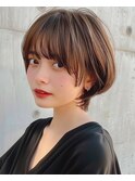 ハイライトバレイヤージュダブルカラーショートカット30代40代