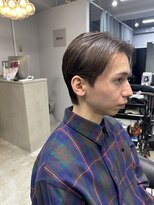 メンズ モード タイトショート センターパート