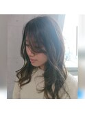極細ハイライトメッシュ☆柔らかい質感のアッシュ系カラー
