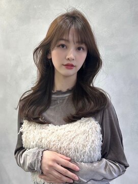 アース コアフュールボーテ 松本庄内店(EARTH coiffure beaute) ナチュラルベージュ_ヨシンモリ_顔周りレイヤー_レイヤーカット
