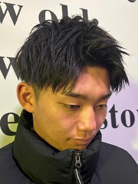 ノーエン(noen) 佐賀メンズマッシュツイストパーマツーブロックフェードウルフ