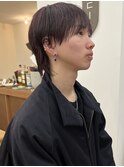 韓国メンズシースルーマッシュダウンパーマ韓国ウルフカット前髪