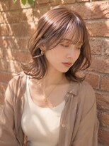 ルシード スタイル サーヴ(LUCIDO STYLE SERVE) 透明感ベージュ×くびれミディ夏の愛されヘアそとはねミルクティ
