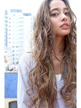 グリーン 渋谷(green) wave　long　×　platinum　gray