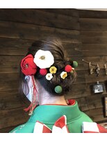 ミックスカール(Mixcurl) 着物ヘアセット(卒業式ヘアセット)着付けスタイル