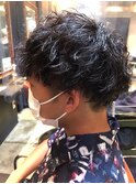 爽やかツーブロック刈り上げ束感アップバング