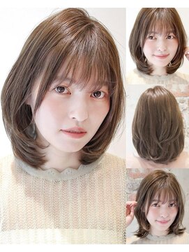 アフロート ルヴア(AFLOAT RUVUA) 小顔★ひし形大人レイヤーカット×ワンカールパーマも人気◎京佳