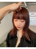 【木原】ブリーチなしダブルカラーレッドブラウンチョコレート