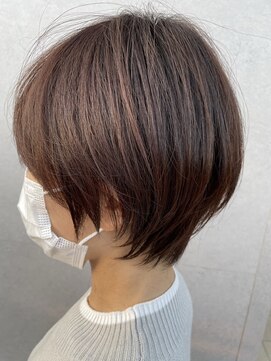 ダブルオオガキ (W-ogaki) 丸みショート×くすみブラウン