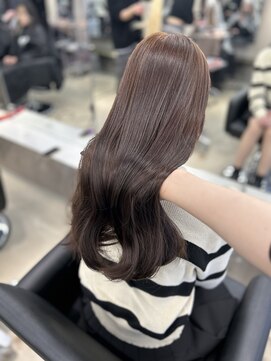 ペレ 栄店(PELE) デザインカラー/レイヤーカット/ウェットヘア/オリーブベージュ