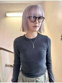 【White purple】エフェクトブリーチ_ホワイト_顎ラインボブ